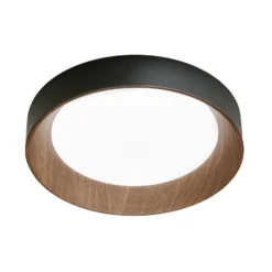 lámpara LED de techo Arka, Ø 50 cm, negro, metal, CCT