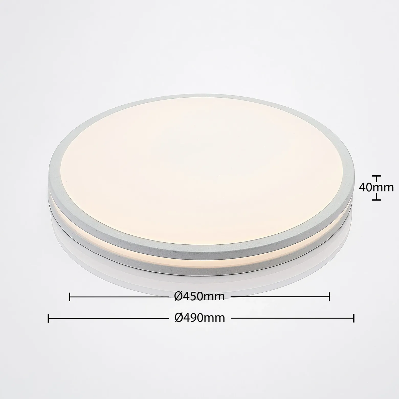Lámpara LED de techo Arnim, blanca, plástico, Ø 49cm, IP44