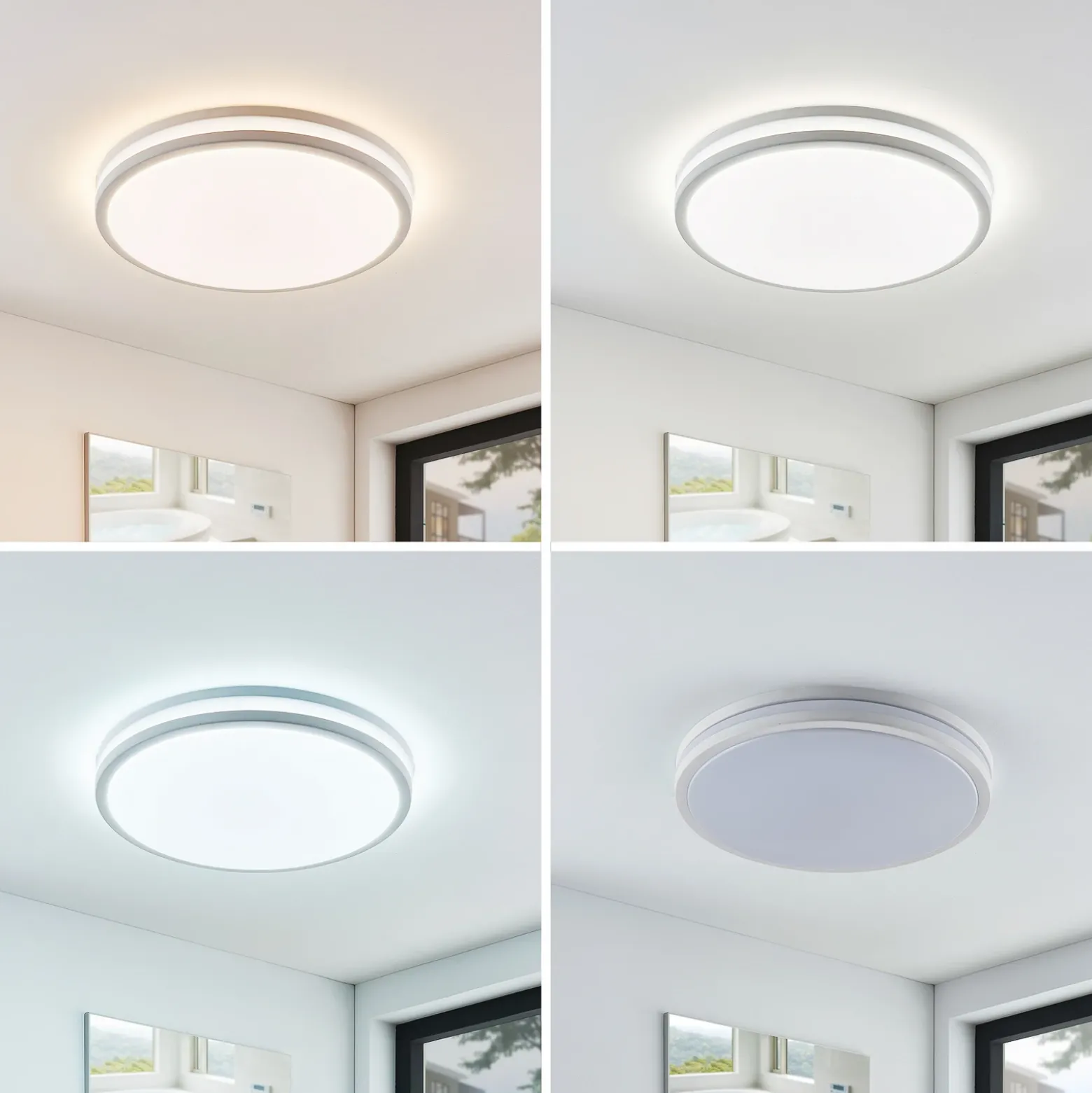 Lámpara LED de techo Arnim, blanca, plástico, Ø 49cm, IP44