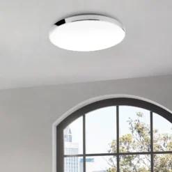 Lámpara LED de techo 3351216 cromada/blanca, Ø 35,5 cm, 4000 K, IP44