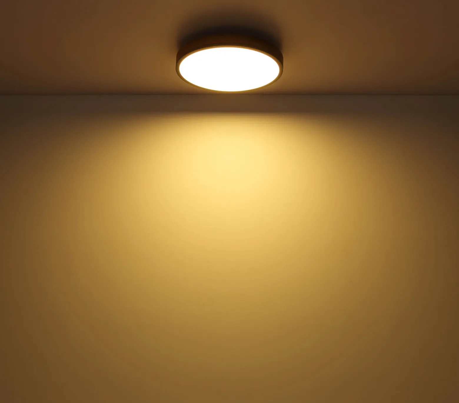 Lámpara LED de techo Doro, Ø 60 cm, grafito oscuro/madera, madera, CCT