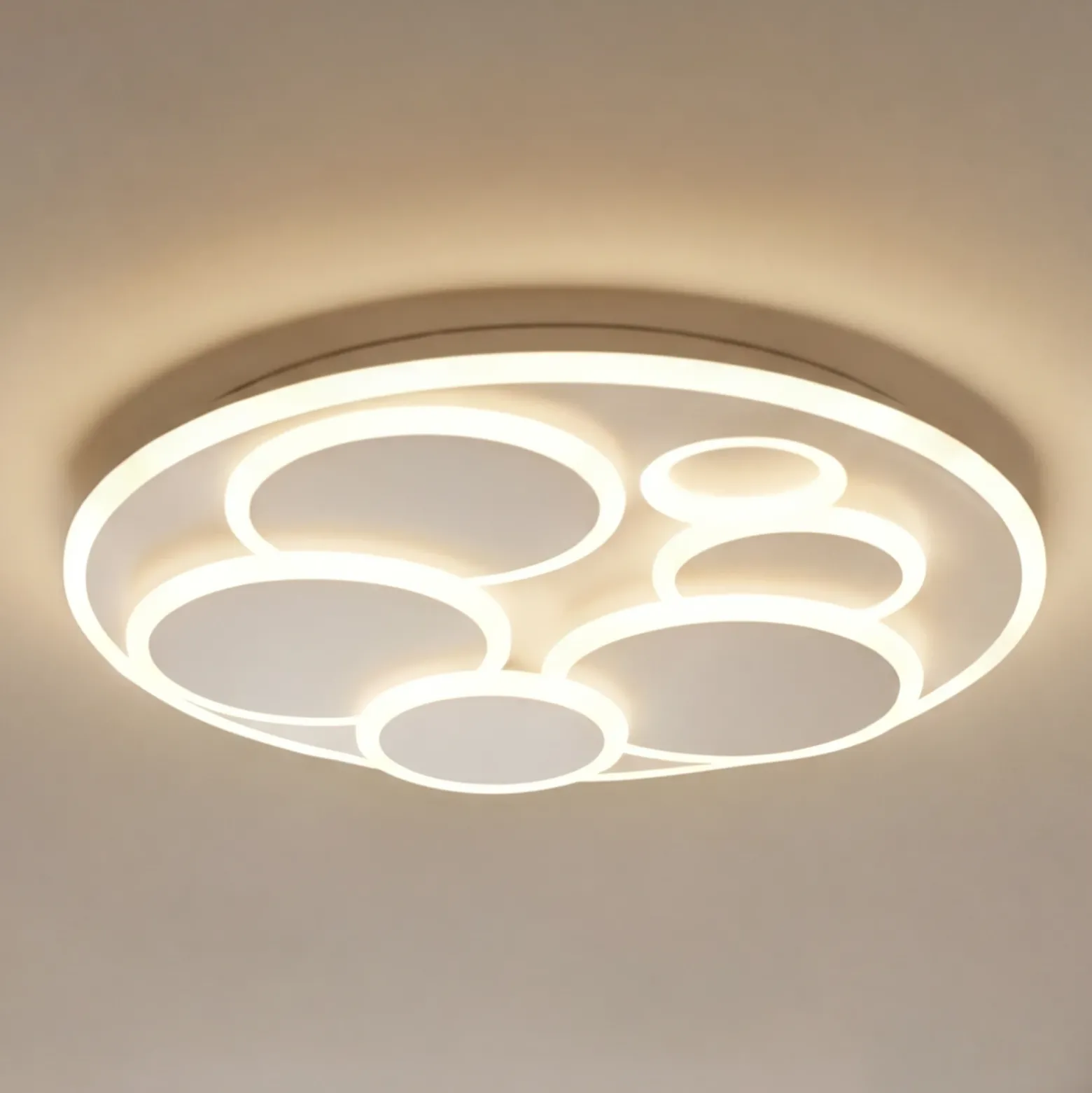 Lámpara LED de techo Dots, blanca, Ø 50 cm, metal/acrílico, CCT