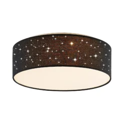 Lámpara LED de techo Ellamina de Lindby, 40 cm, negra, textil