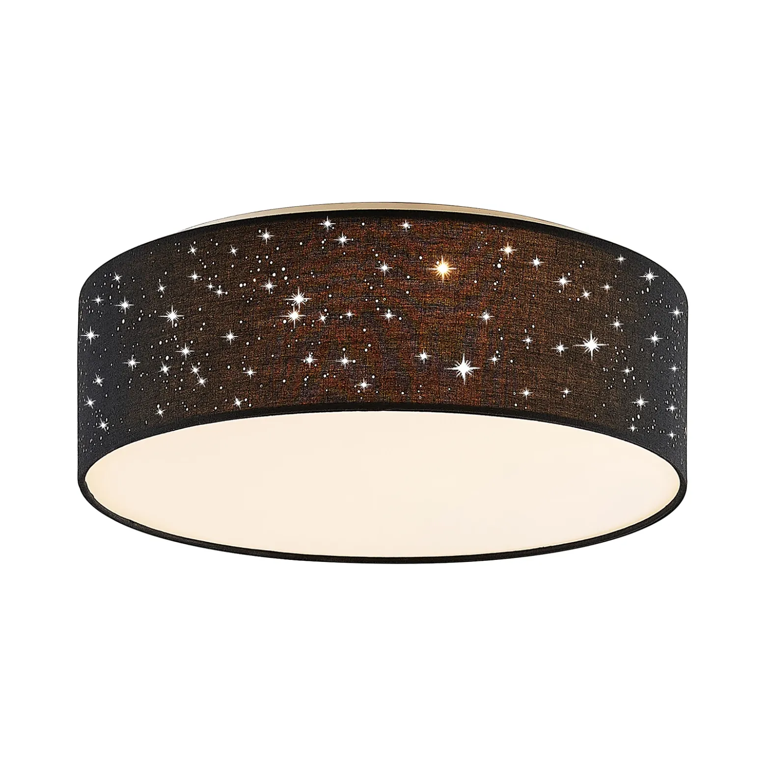Lámpara LED de techo Ellamina de Lindby, 40 cm, negra, textil