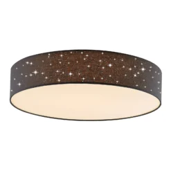 Lámpara LED de techo Ellamina de Lindby, Ø 60 cm, antracita, textil