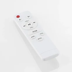 Lámpara LED de techo Elpida de Lindby, altavoz, blanco, Ø 39 cm
