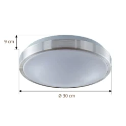 Lámpara LED de techo Emelie de Lindby, Ø 27 cm, color aluminio, metal