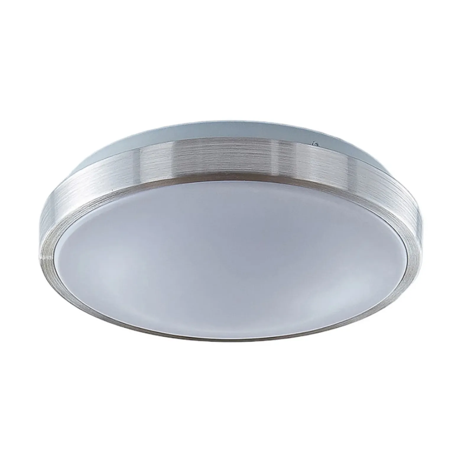 Lámpara LED de techo Emelie de Lindby, Ø 27 cm, color aluminio, metal