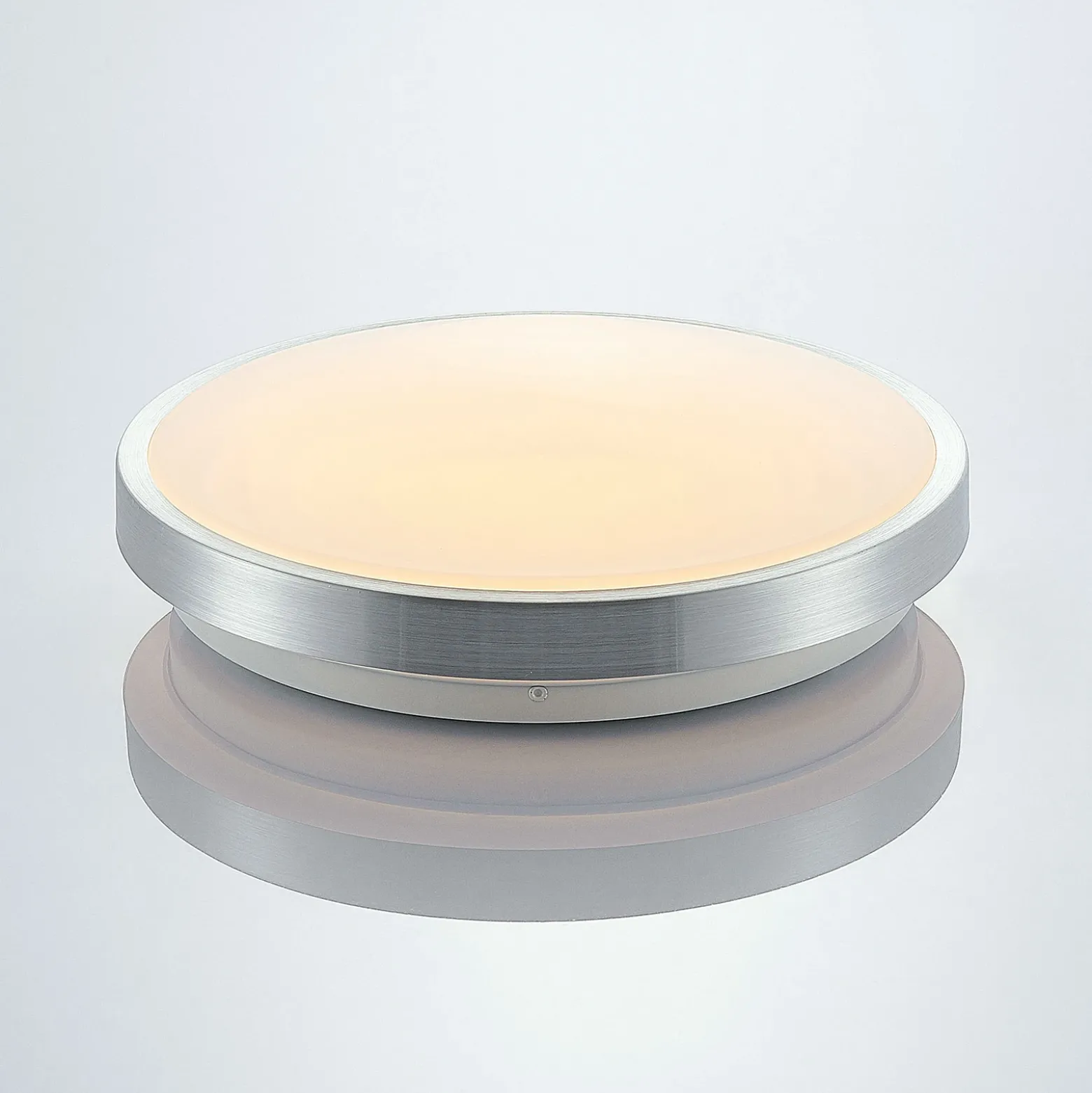 Lámpara LED de techo Emelie de Lindby, Ø 27 cm, color aluminio, metal