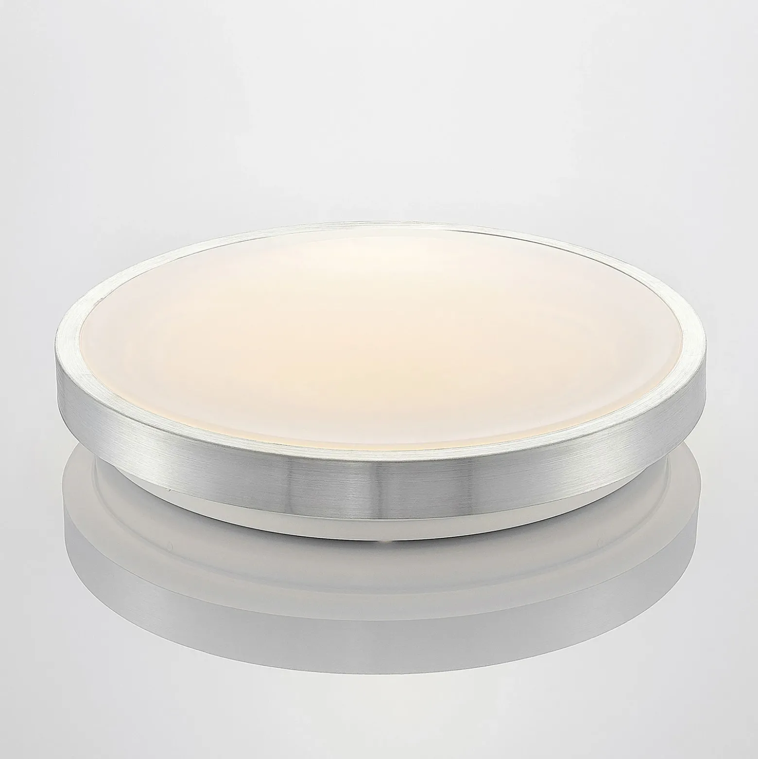 Lámpara LED de techo Emelie de Lindby, Ø 42 cm, color aluminio, metal