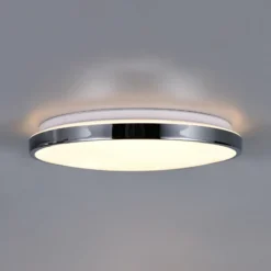 Lámpara LED de techo Fena, color cromo, Ø 38 cm, metal, IP44