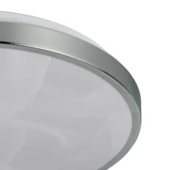 Lámpara LED de techo Fena, color cromo, Ø 38 cm, metal, IP44