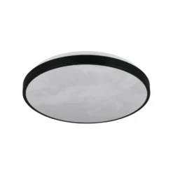 Lámpara LED de techo Fena, negro mate, Ø 38 cm, metal, IP44
