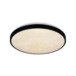 Lámpara LED de techo Fena, negro mate, Ø 38 cm, metal, IP44