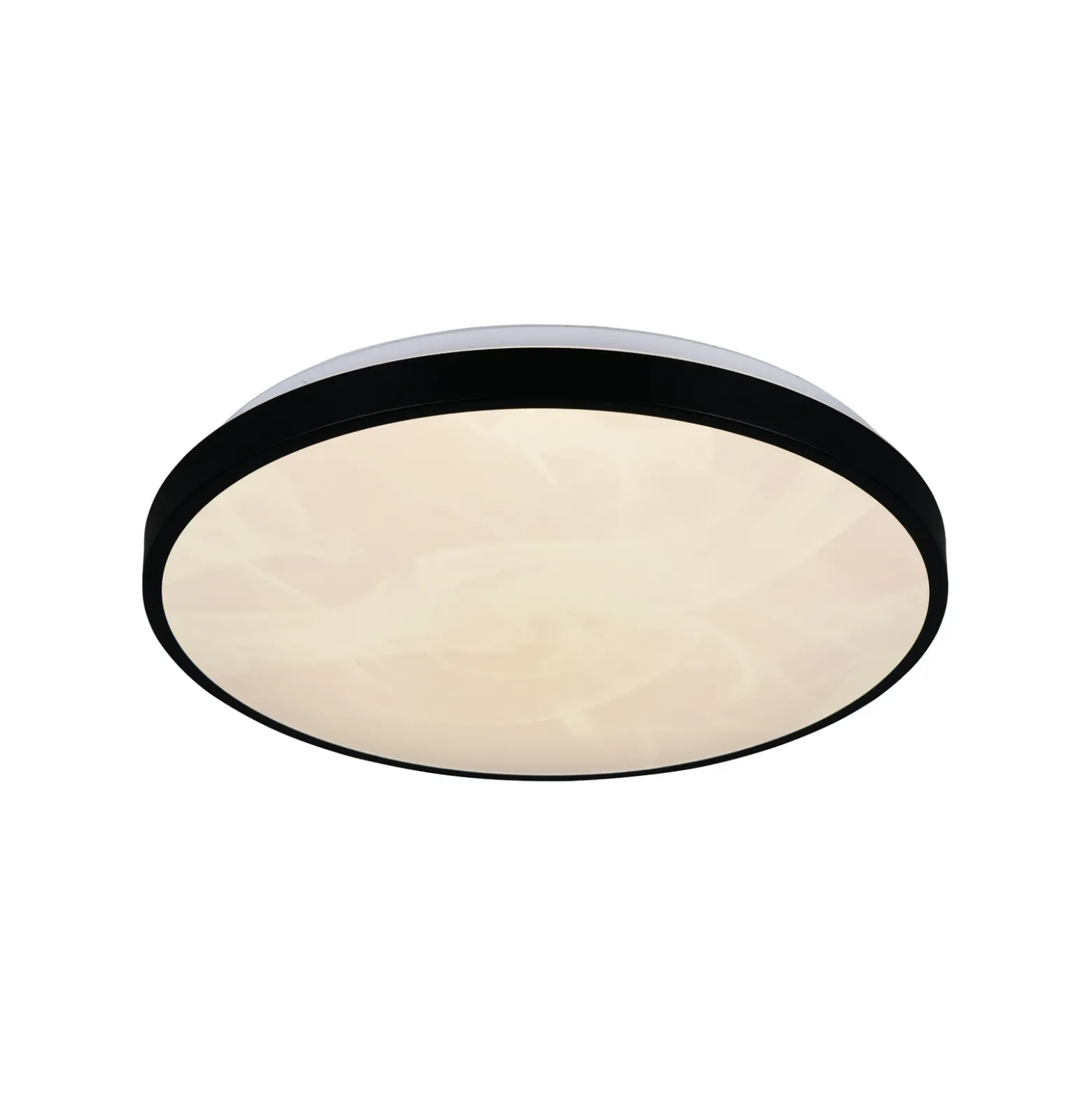 Lámpara LED de techo Fena, negro mate, Ø 38 cm, metal, IP44