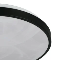 Lámpara LED de techo Fena, negro mate, Ø 38 cm, metal, IP44