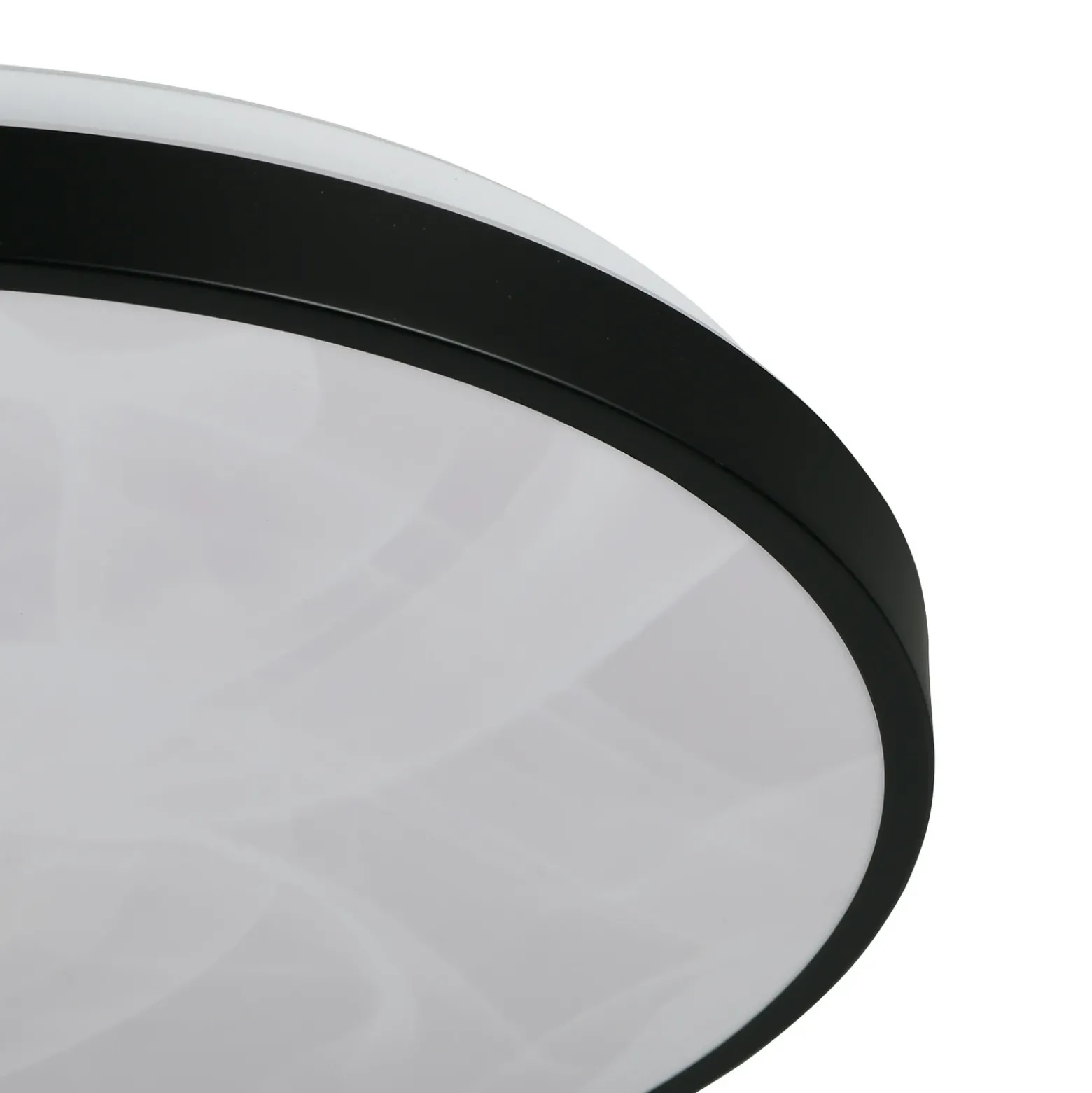 Lámpara LED de techo Fena, negro mate, Ø 38 cm, metal, IP44