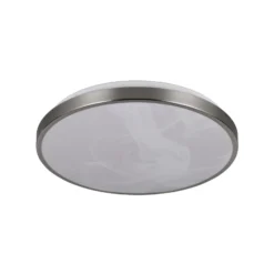 Lámpara LED de techo Fena, níquel mate, Ø 38 cm, metal, IP44
