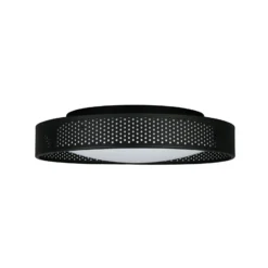 Lámpara LED de techo Filippo, negro mate, Ø 33 cm, metal, CCT, IP44