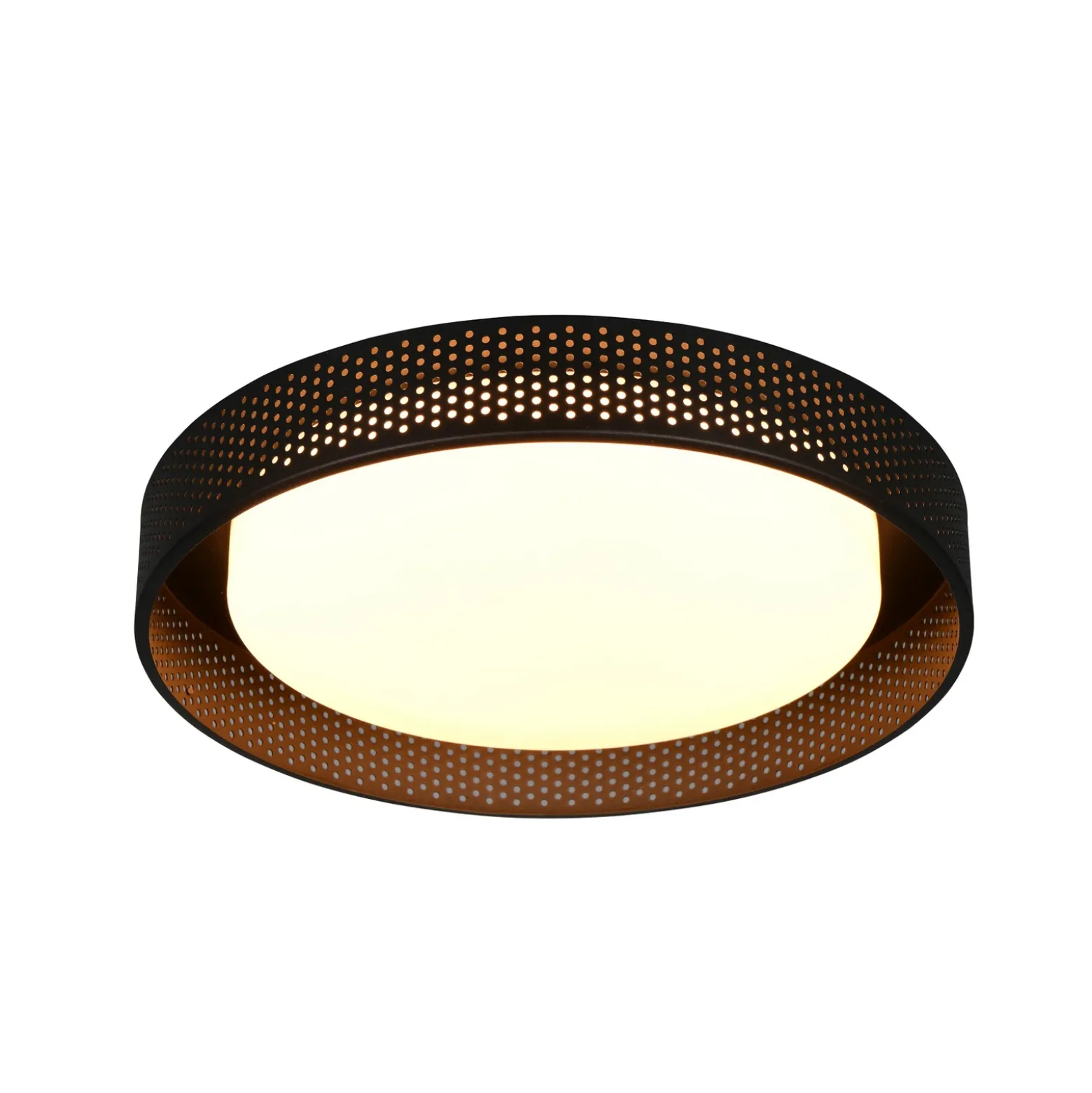 Lámpara LED de techo Filippo, negro mate, Ø 33 cm, metal, CCT, IP44