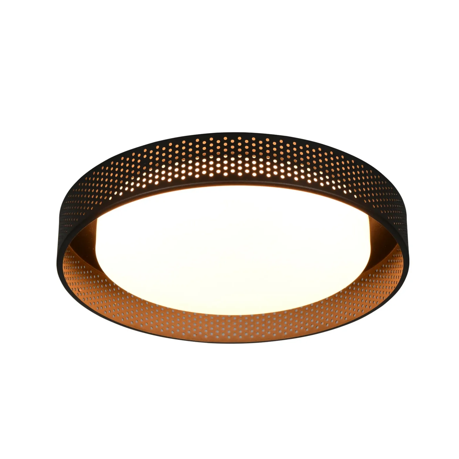 Lámpara LED de techo Filippo, negro mate, Ø 33 cm, metal, CCT, IP44