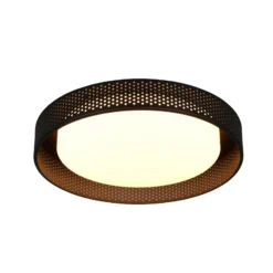 Lámpara LED de techo Filippo, negro mate, Ø 33 cm, metal, CCT, IP44