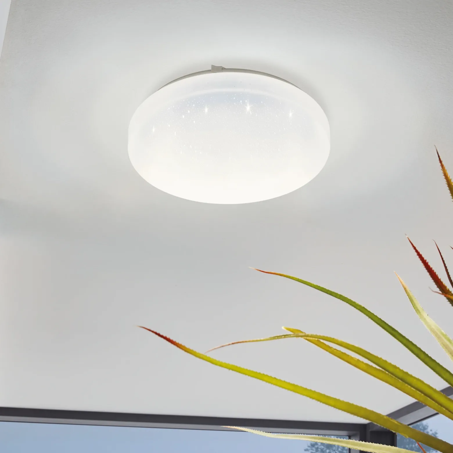Lámpara LED de techo Frania-S efecto cristal Ø28cm