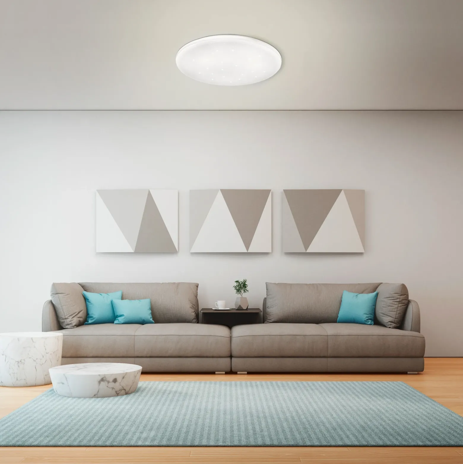 Lámpara LED de techo Frania-S efecto cristal Ø33cm