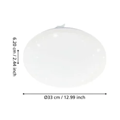 Lámpara LED de techo Frania-S efecto cristal Ø33cm