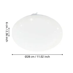 Lámpara LED de techo Frania-S efecto cristal Ø28cm