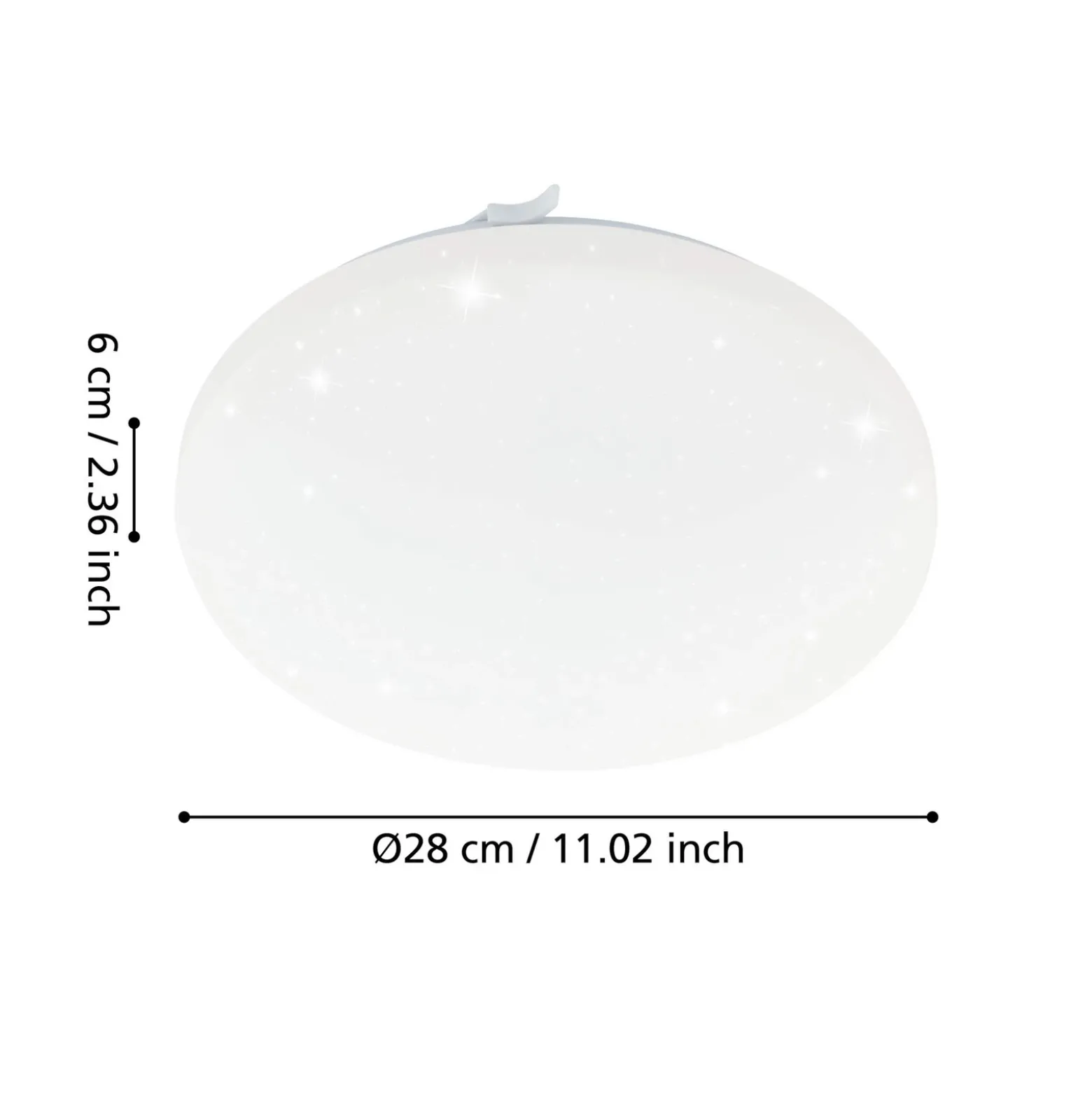Lámpara LED de techo Frania-S efecto cristal Ø28cm