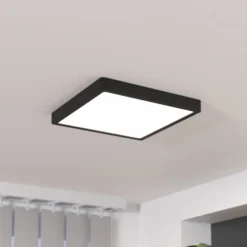 Lámpara LED de techo Fueva 5, IP20 negro 28,5 x 28,5 cm