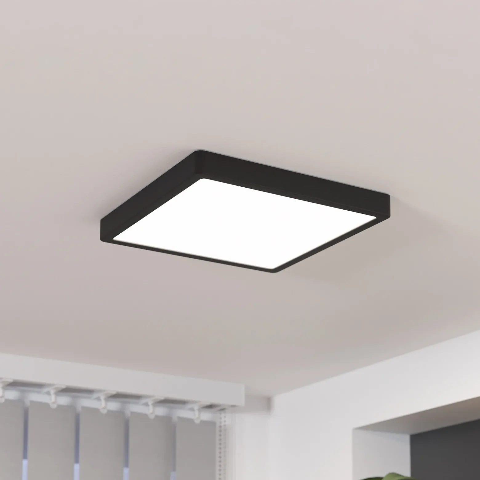 Lámpara LED de techo Fueva 5, IP20 negro 28,5 x 28,5 cm