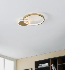 Lámpara LED de techo Gafares, oro, aluminio, 41 cm control remoto CCT