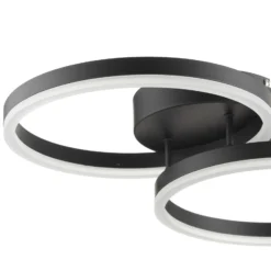 Lámpara LED de techo Giotto, 2 luces, negro