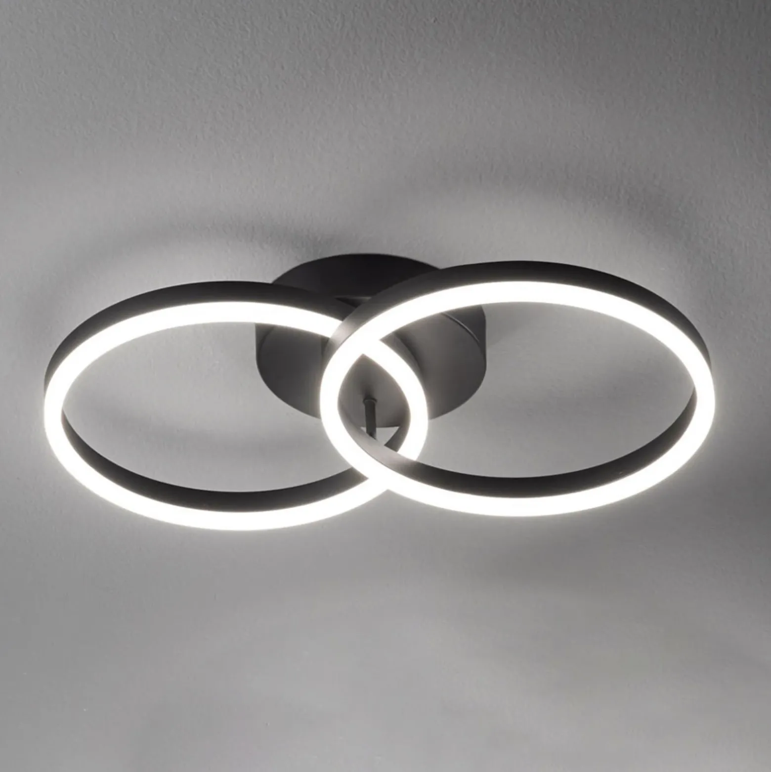Lámpara LED de techo Giotto, 2 luces, negro
