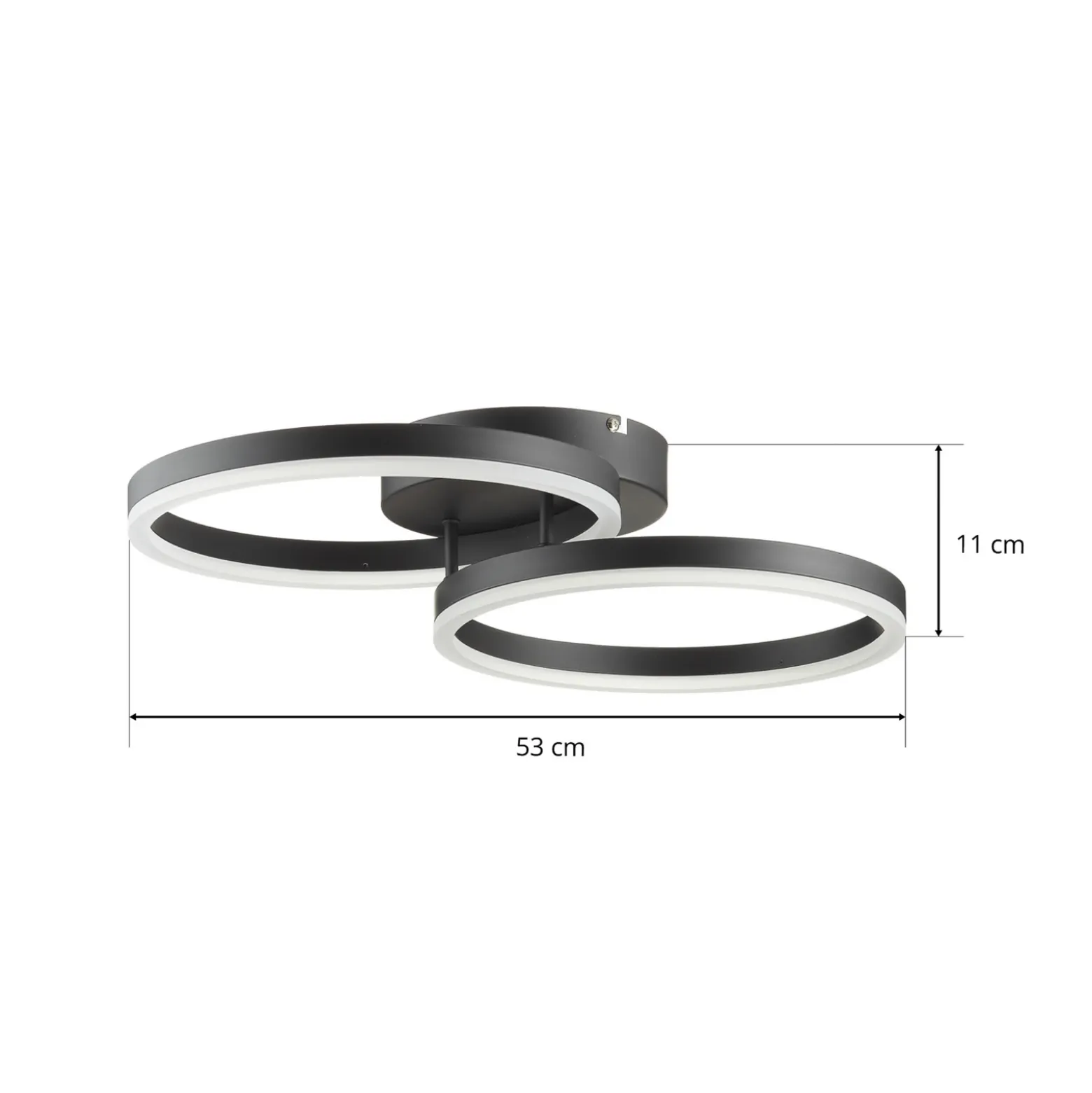 Lámpara LED de techo Giotto, 2 luces, negro
