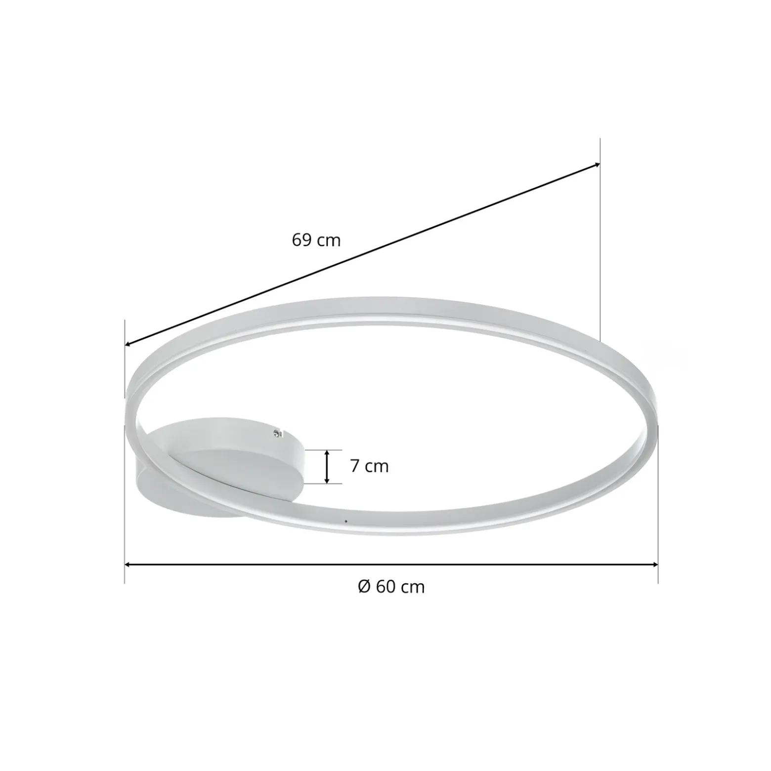 Lámpara LED de techo Giotto, 1 luz, blanco