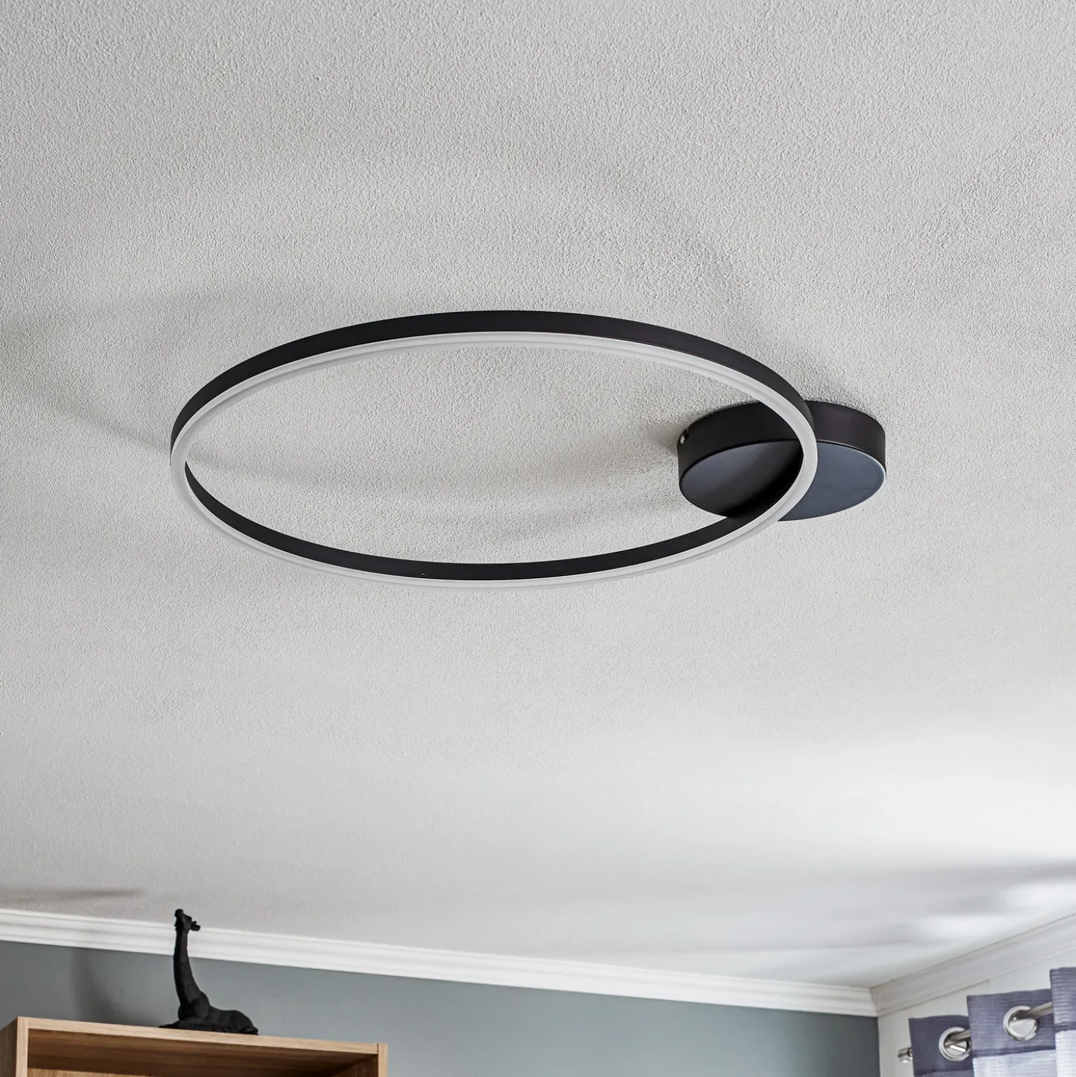 Lámpara LED de techo Giotto, 1 luz, negro