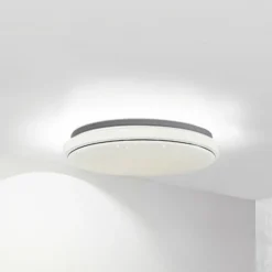 Lámpara LED de techo Glamo de Lindby, Ø 39 cm, cromo, blanco, IP44