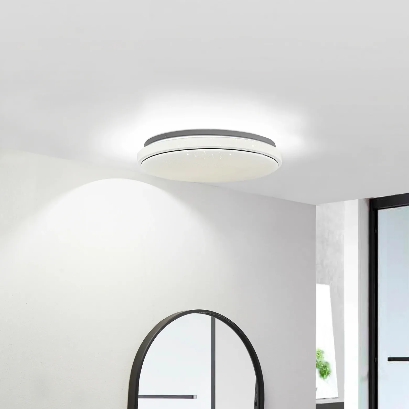 Lámpara LED de techo Glamo de Lindby, Ø 39 cm, cromo, blanco, IP44