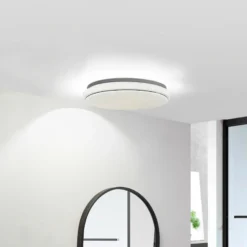 Lámpara LED de techo Glamo de Lindby, Ø 39 cm, cromo, blanco, IP44
