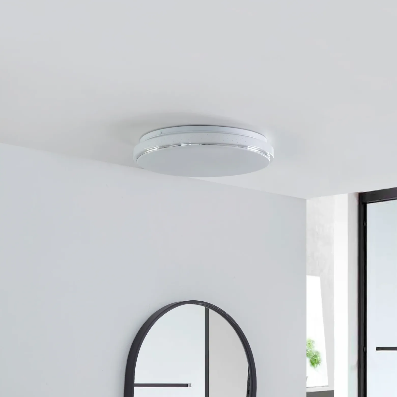 Lámpara LED de techo Glamo de Lindby, Ø 39 cm, cromo, blanco, IP44