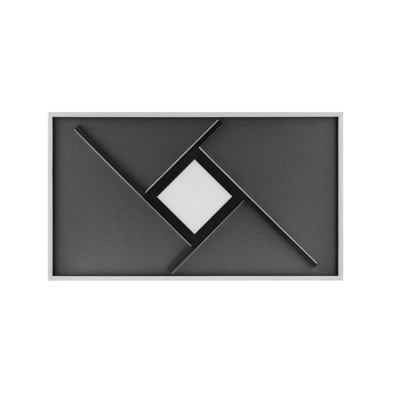 Lámpara LED de techo Hardy, longitud 71 cm, metal negro mate/tela