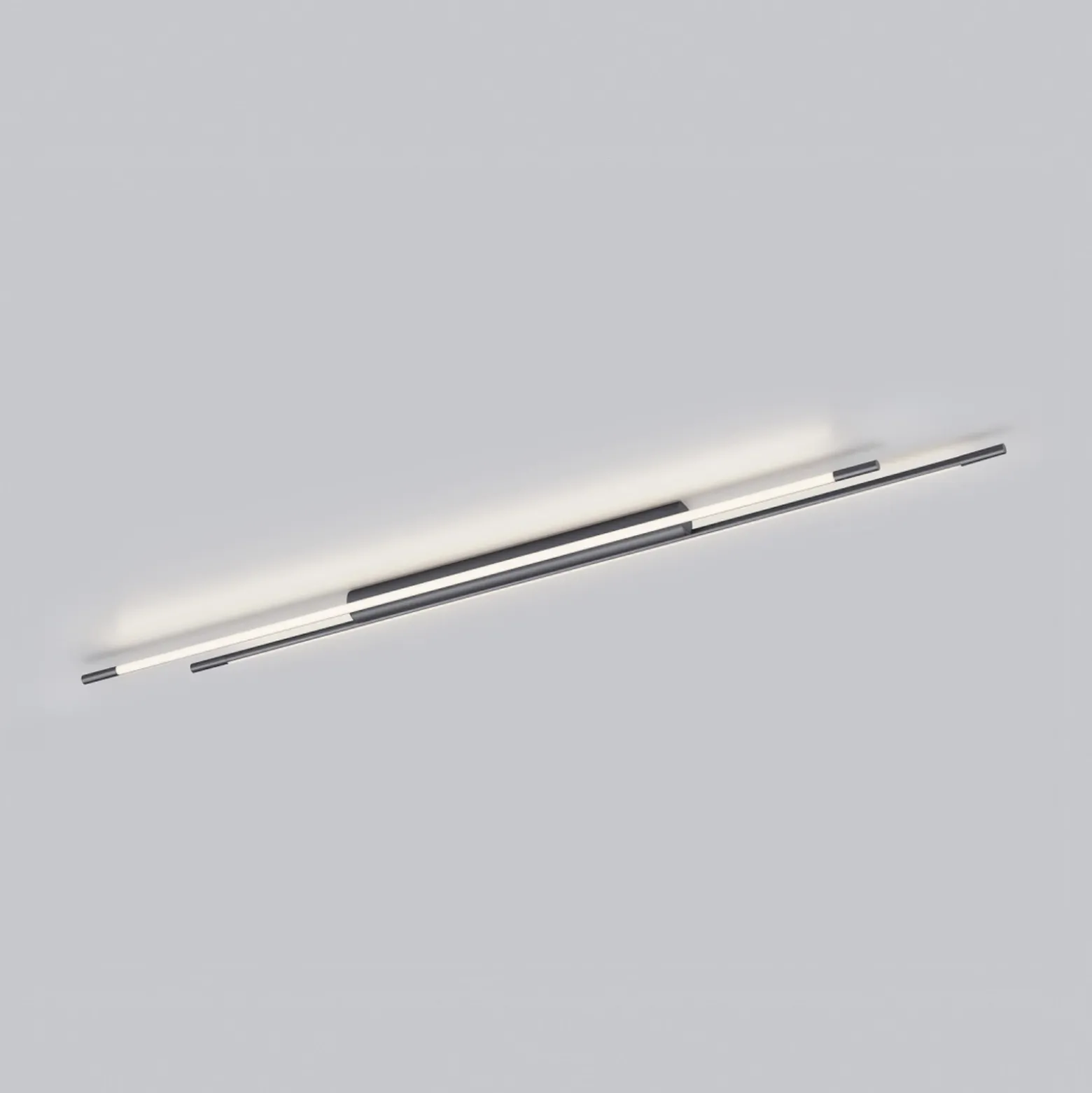 Lámpara LED de techo Helestra LEDA, gris titanio, 150 cm, atenuable