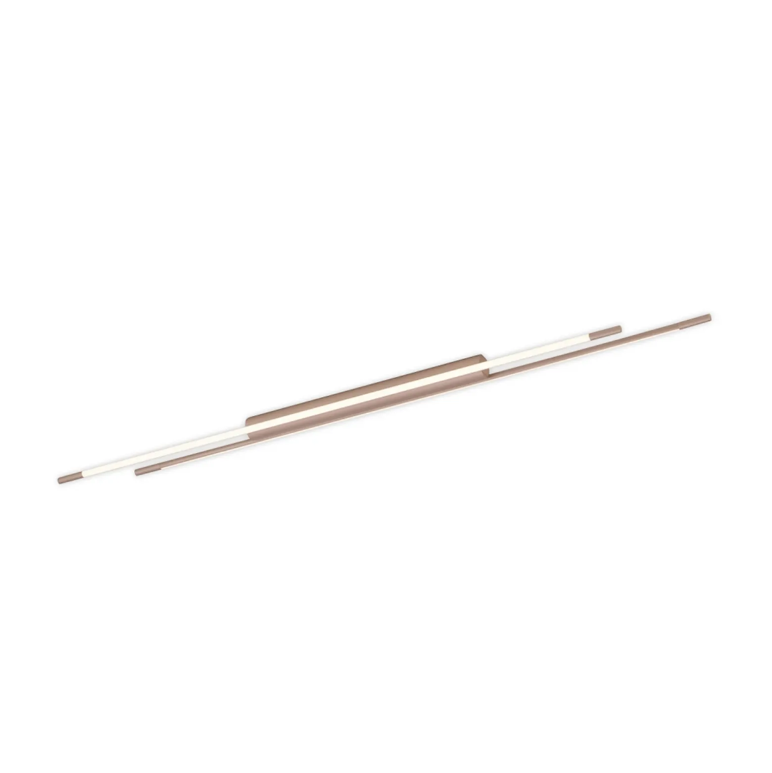 Lámpara LED de techo Helestra LEDA, marrón, longitud 150 cm, atenuable