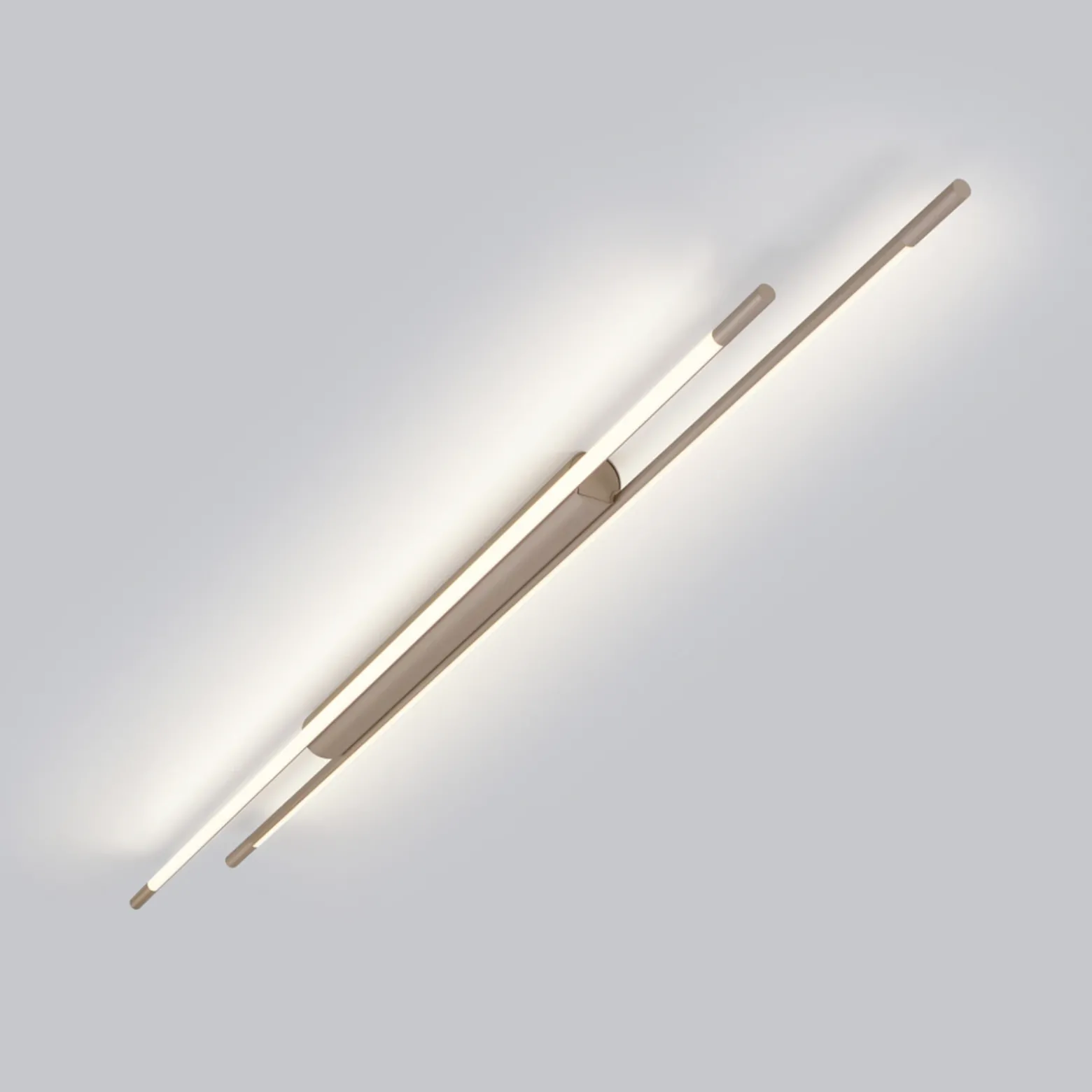 Lámpara LED de techo Helestra LEDA, marrón, longitud 150 cm, atenuable