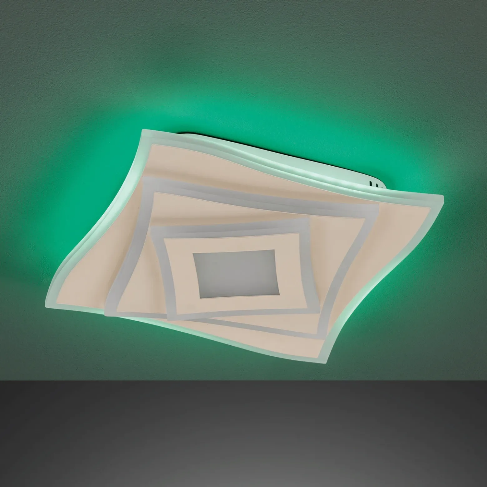 Lámpara LED de techo HERO, arena, 40 x 40 cm, control remoto, CCT atenuable