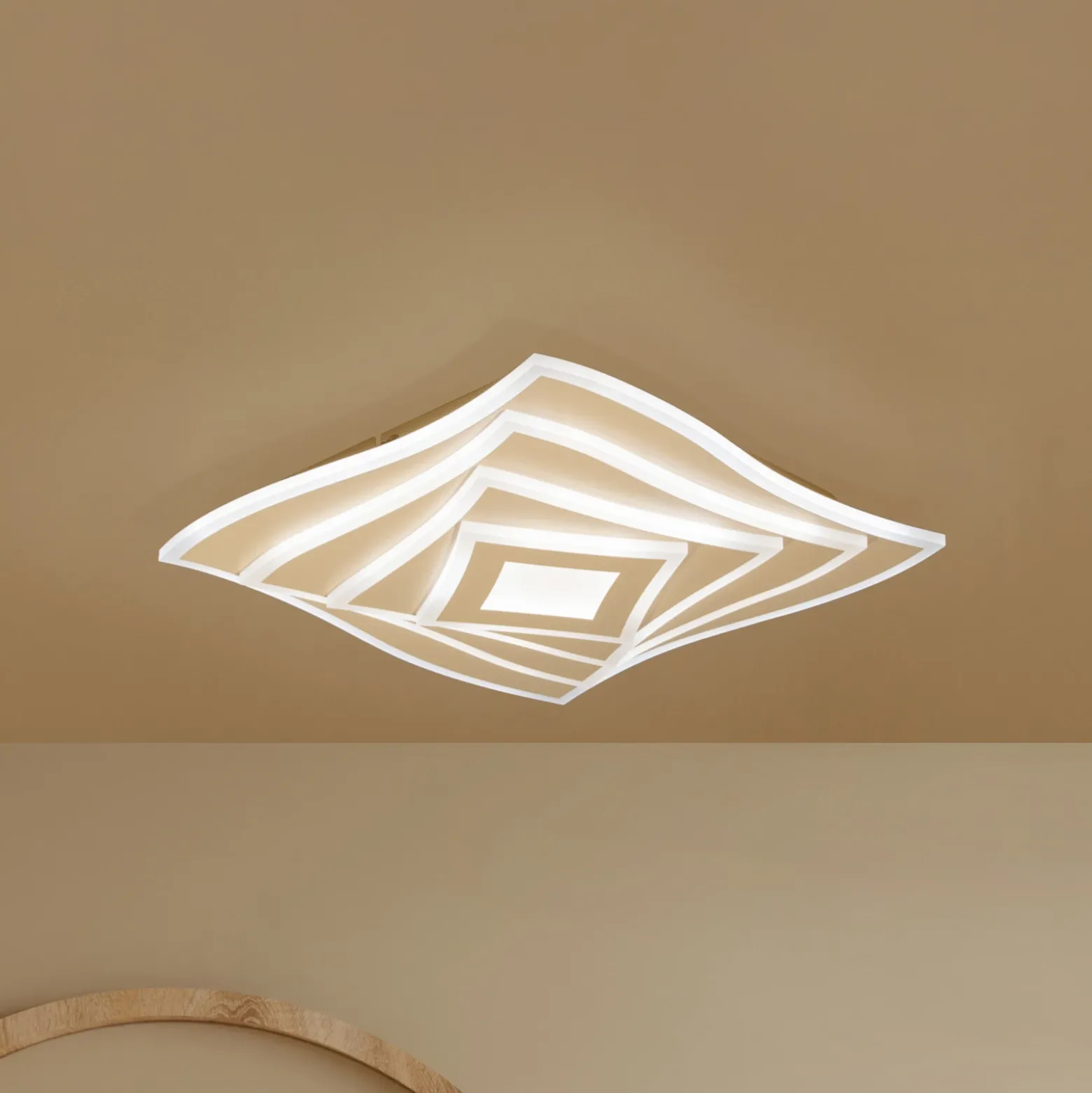 Lámpara LED de techo HERO, arena, 40 x 40 cm, control remoto, CCT atenuable
