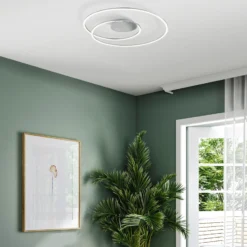 Lámpara LED de techo HOLY, níquel, Ø 68 cm, control remoto, CCT